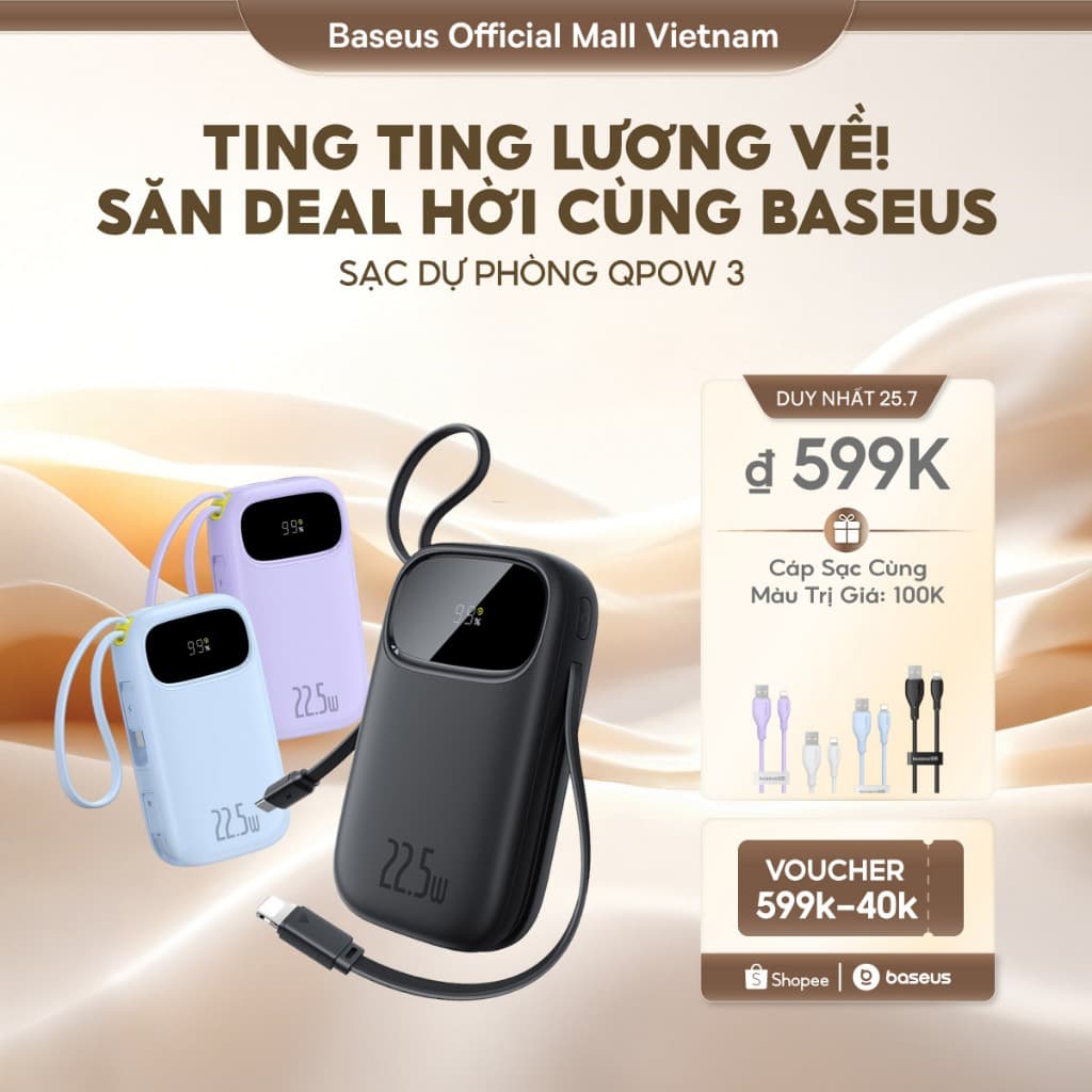 [MỚI VỀ - Chứng nhận CCC] Sạc Dự Phòng Baseus Qpow2 & Qpow 3 20000mAh PD 22.5W 30W 45W TypeC & IP 2 Cho iP